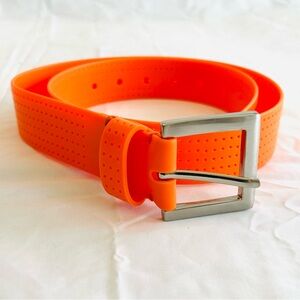 PGA Tour Orange Perforated Fashion Color Silicone Belt